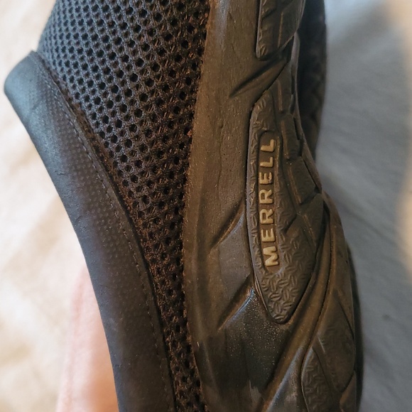 Merrell Black Mesh Slip-On Gardening Sz. 7.5 Clogs Mules Shoes - Picture 8 of 9